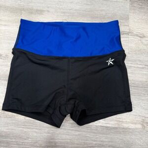 Rebel Athletic Blue Black Spandex Cheer Shorts Women Adult Small P213 01F